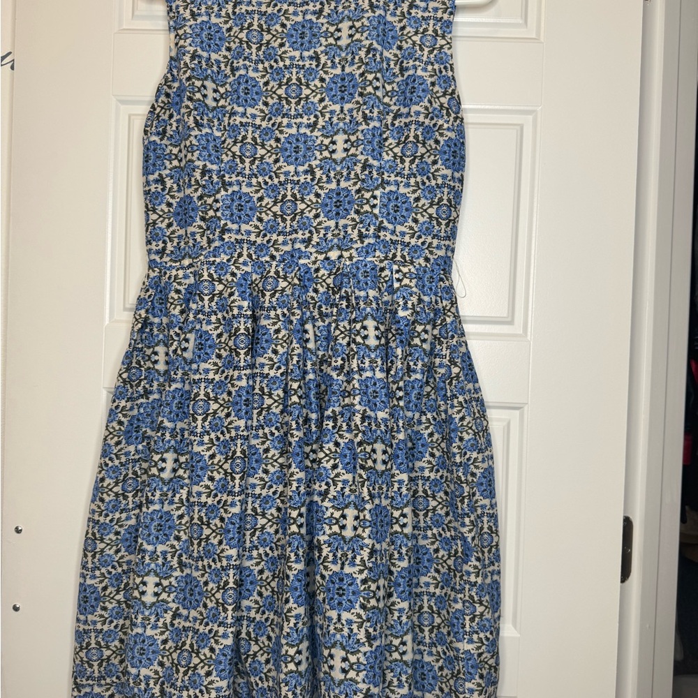 Blue Patterned Midi Dress